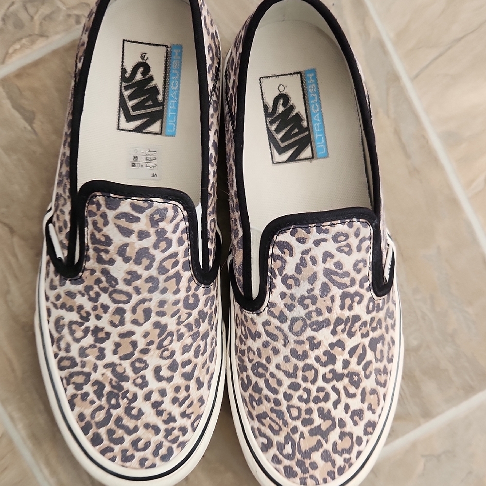 Vans Leopard Print Slip-On Shoes